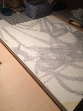 green-cloth-carbon-taped-to-canvas