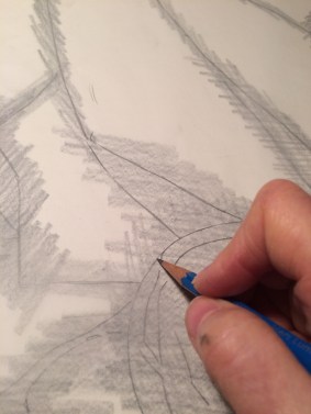 green-cloth-transferring-drawing-to-canvas