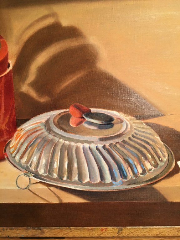 Silver Bowl and Orange Box- Silver Bowl detail