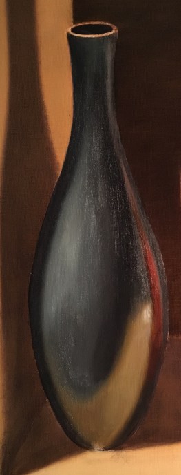 Silver Bowl &amp; Orange Box-Black vase 1