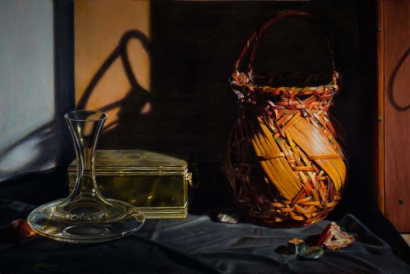 Japanese Basket and Wine Decanter